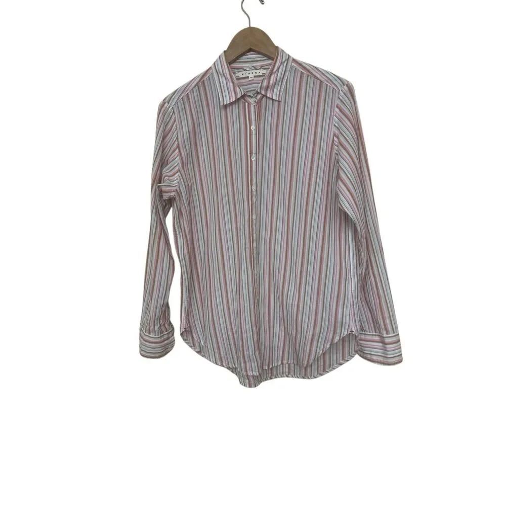 XIRENA multi-color striped button-down shirt Size XS